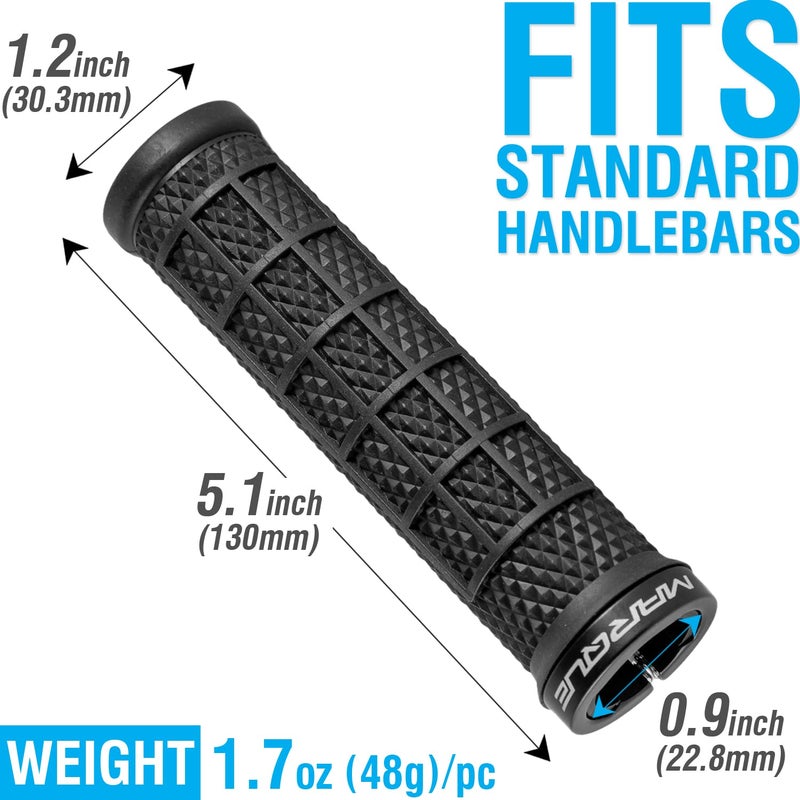 Marque Grapple Mountain Bike Handlebar Grips â€“ Single Lock-On Ring MTB and BMX Bicycle Handle Bar with Non-Slip Grip (Phantom Black) - Image 4
